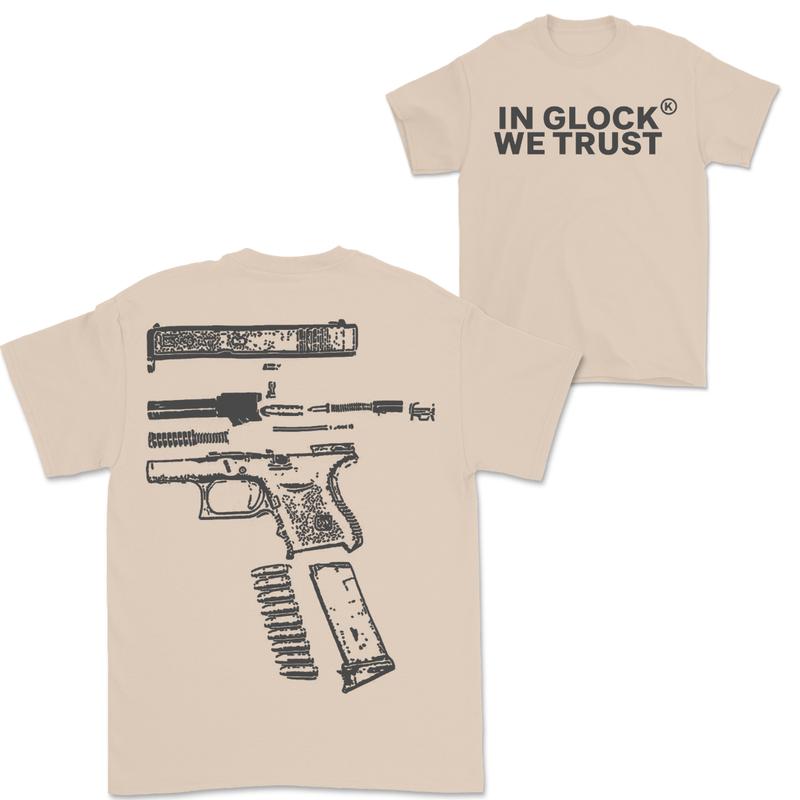In Glock We Trust Double-Sided Black Design Shirt - Full Color Edition Menswear Top