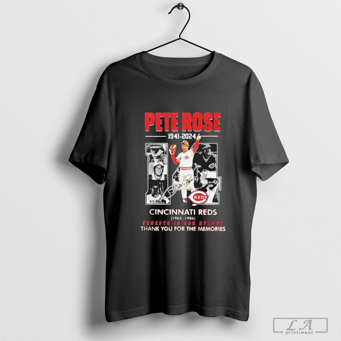 Pete Rose 1941-2024 Cincinnati Reds 1963-1986 Forever In Our Hearts Thank You For The Memories Signature Unisex T Shirt