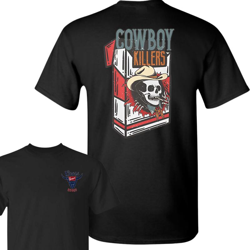Cowboy Killer Coors Banquet Rodeo Front and Back Print T-Shirt, Full Color T-Shirt, Unisex T-Shirt, For Men, For Women