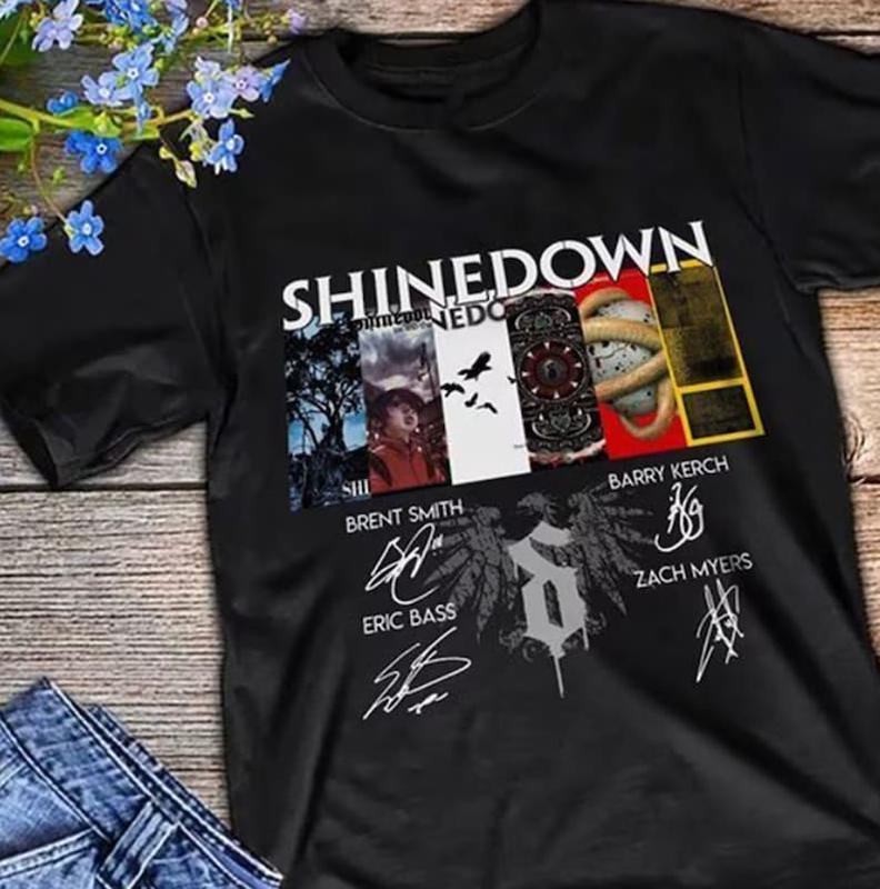 Shinedown Band Collage Album signed T-Shirt, Shinedown Tour T-Shirt, Shine Down Planet Zero Tour T-Shirt, Shine Down T-Shirt, Planet Zero, Gifts