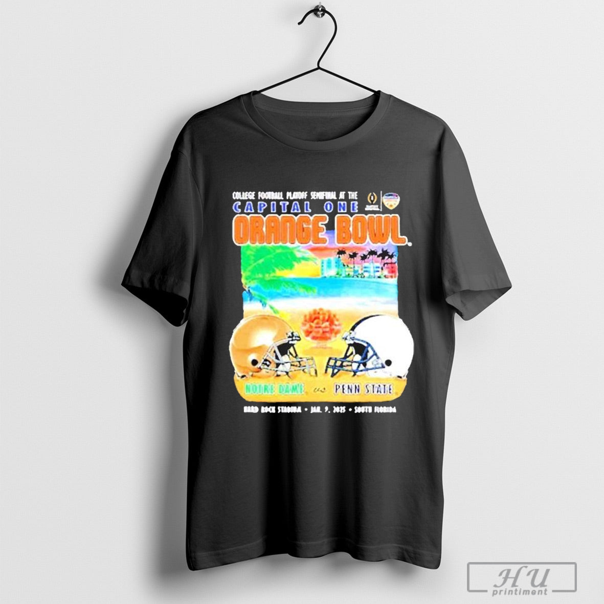 Penn State Vs Notre Dame 2025 Capital One Orange Bowl Beach Showdown T Shirt