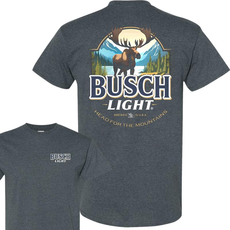 Busch Light Moose Head for the Mountains T-Shirt, Hunting T-Shirt, Full Color T-Shirt, For Men, For Women