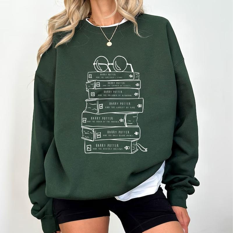 HP Books 02 Sweatshirt Hoodie Shirt, gift for fan Cotton Menswear Relaxed Fit Sweaters Tee