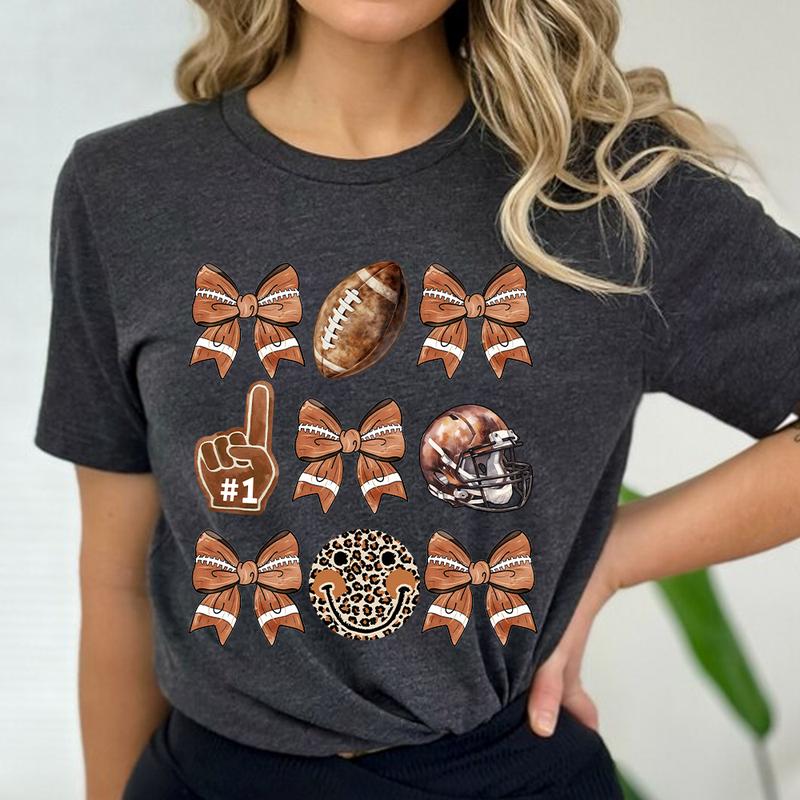 Coquette Football Mom Shirt, Game Day Shirt, Football Bow Shirt, Touch Down Season, Sport Graphic Tee, Football Mama, Sport Mom