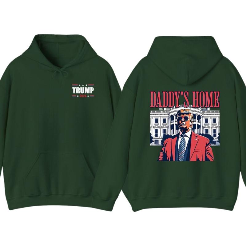 Daddy's Home Trummp Pink 2024 Maga 2024 Trummp Return 45 47 Tshirt - Sweatshirt - Hoodie, For Men, For Women, Classic Cotton