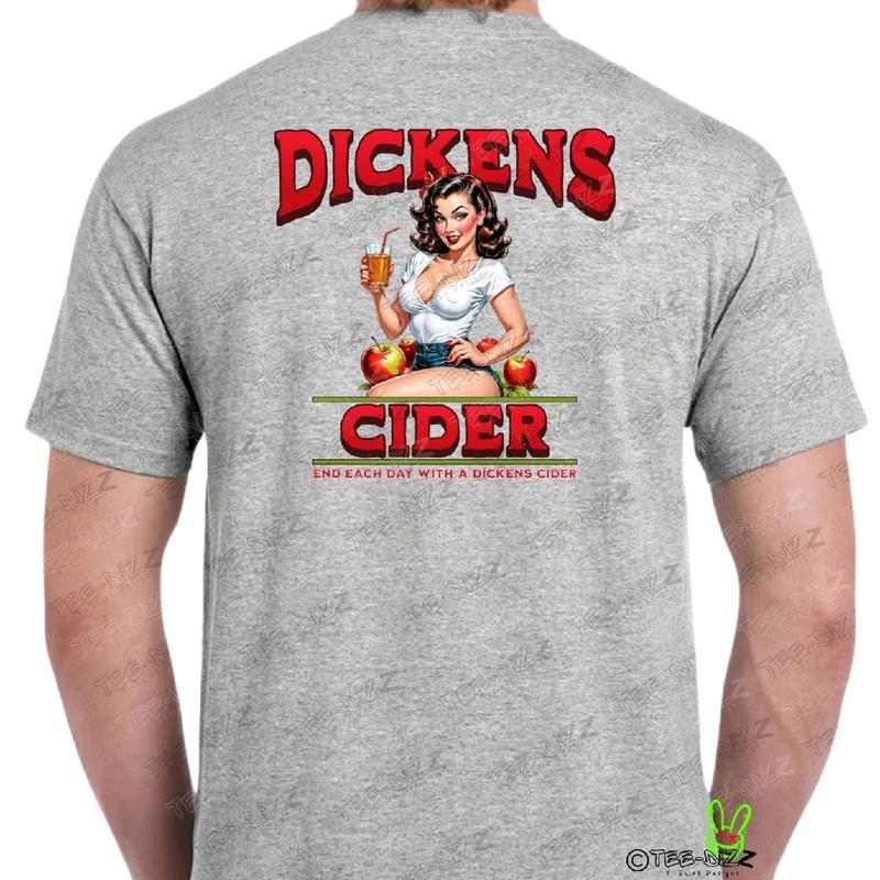 Dickens Cider Men's funny T-shirt- Humor menswear Crewneck Casual Top
