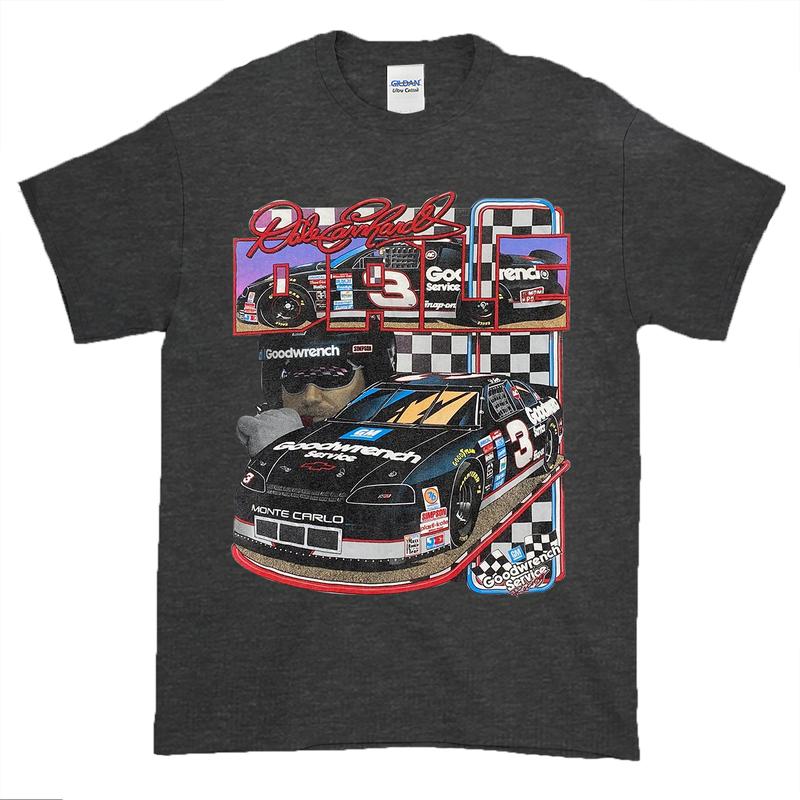 Vintage 90s Dale Earnhardt Intimidator Nascar Racing Race Tee, Vintage graphic tees Classic Cotton Menswear Top Embroidered Hoodie
