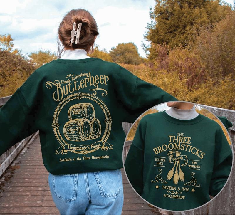The Three Boomsticks Sweatshirt, Butterbeer Harry Potter Shirt, Wizard Shop, Broomstick Wizard Shirts, Wizard World, Universal Trip
