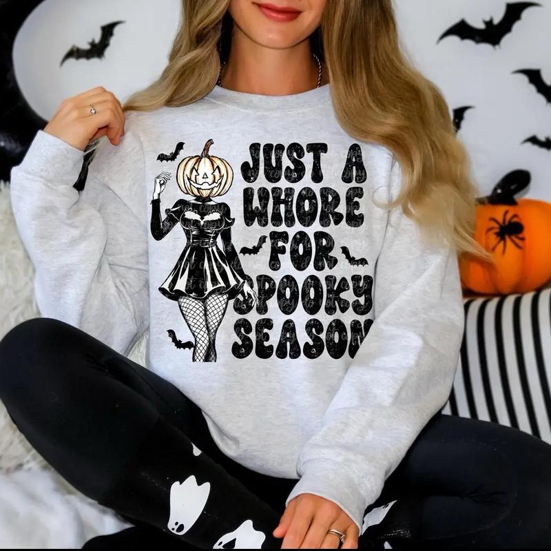 Just A Whre For Spooky Season Sweatshirt - Ash Grey - Halloween Sweatshirt