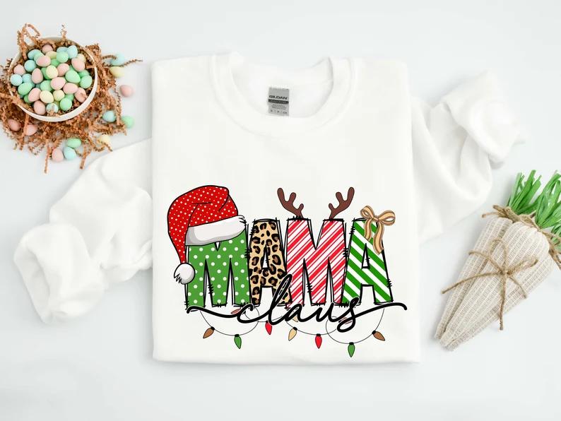 Mama Claus Sweatshirt, Merry Christmas Sweatshirt, Christmas Shirt, Christmas Sweatshirt, Christmas Gift For Mama, Christmas Mama Sweatshirt