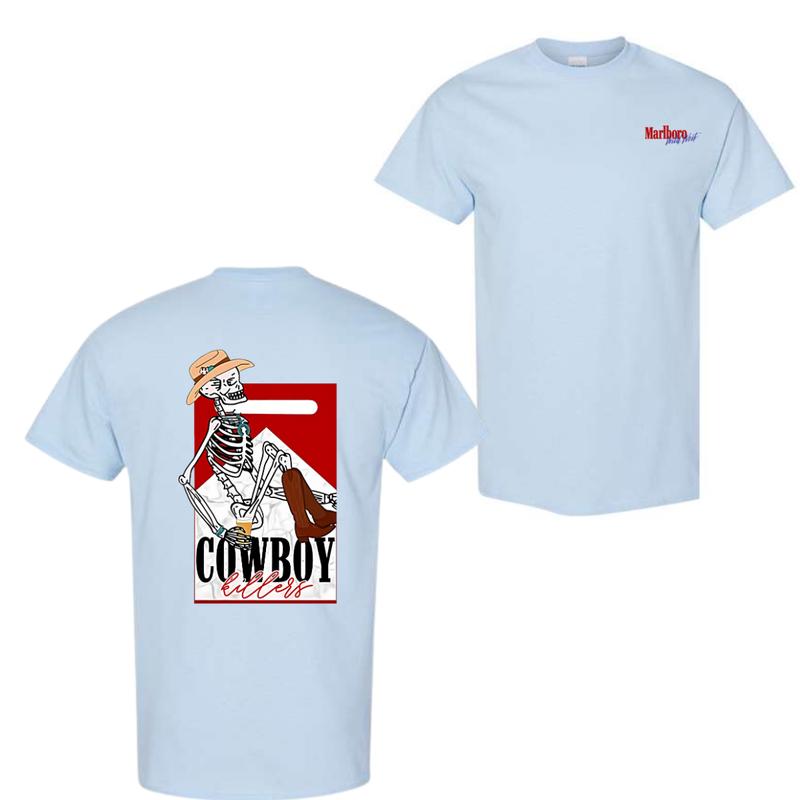 Vintage Marlboro Cowboy Wild West Shirt Cowboy Killlier Unisex Graphic 2 Sided - Fit, For Men, Clothing Love Plain Party T-Shirts Casual Cotton