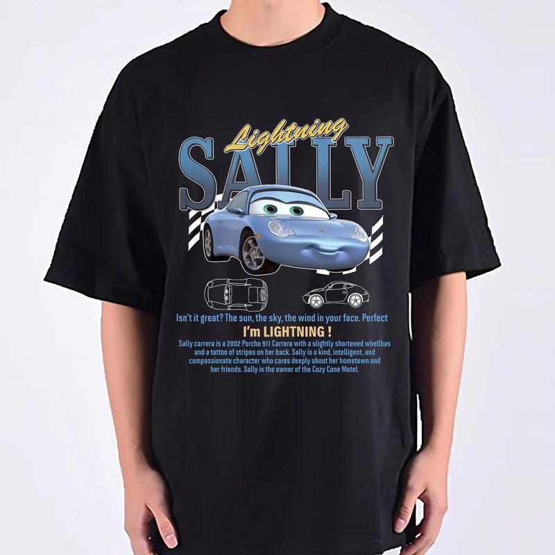 Vintage 2 Sided Lightning Sall.y Shirts, Cartoon Car Lovers Sweatshirt Gifts for Girlfriend