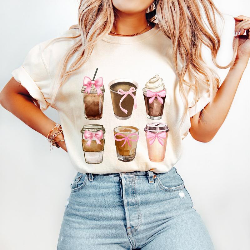 Iced Coffee Club Coquette Sweatshirt T shirt Hoodie, Trendy Coffee Lover, Coquette Bow Shirt, Coquette Sweatshirt, Coffee Lover Soft Girl Era, Coffee