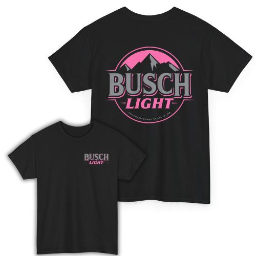 Both Sides Printed Unisex Neon-Pink Busch Light T-Shirt
