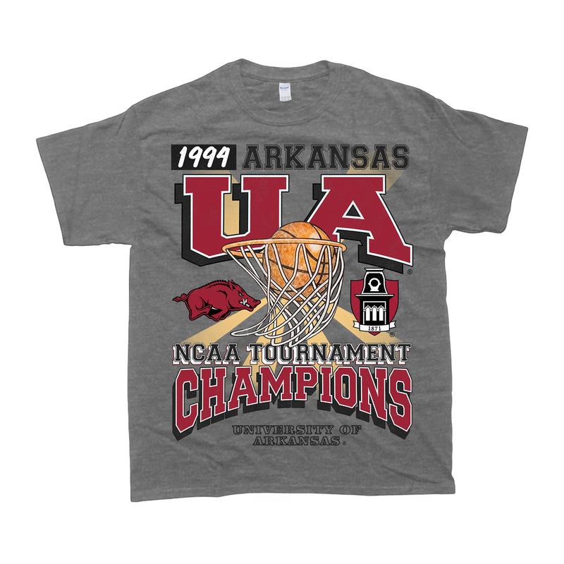 University of Arkansas Tournament Champs NCAA Merch, graphic vintage sports tees summer shirts for men Menswear Top