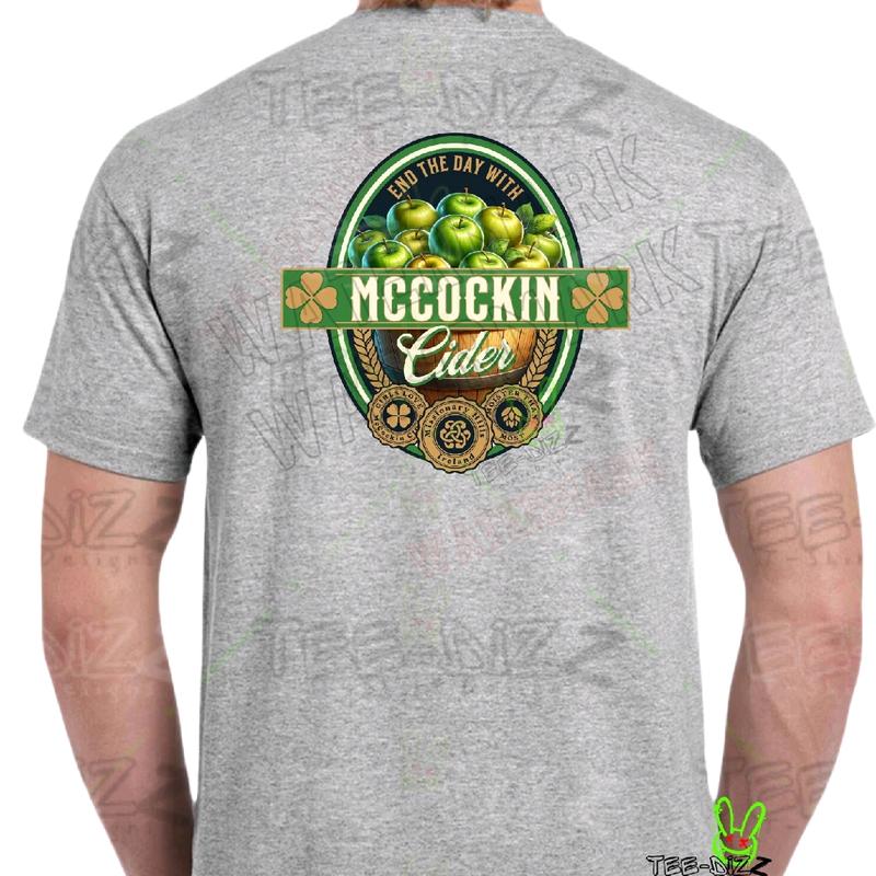 McCockin Cider Men's funny T-shirt- Crewneck humor Menswear Casual Tshirt