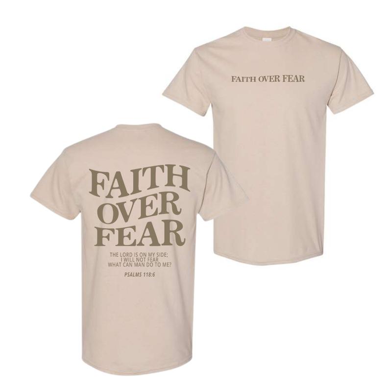 Faith over fear christian T-shirt, Christian Jesus trendy Verse and T-shirt Menswear only jesus
