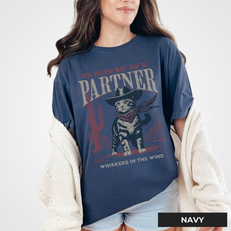 Meowdy Partner Cowboy Cat Shirt, Vintage Cowboy Shirt, Funny Cowboy Cat Shirt, For Men For Women