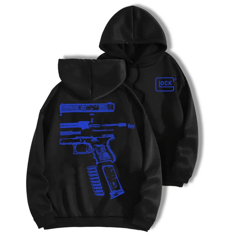 In Glock We Trust Black Hoodie with Multicolor Design for Men and Women - Classic Fit - Menswear