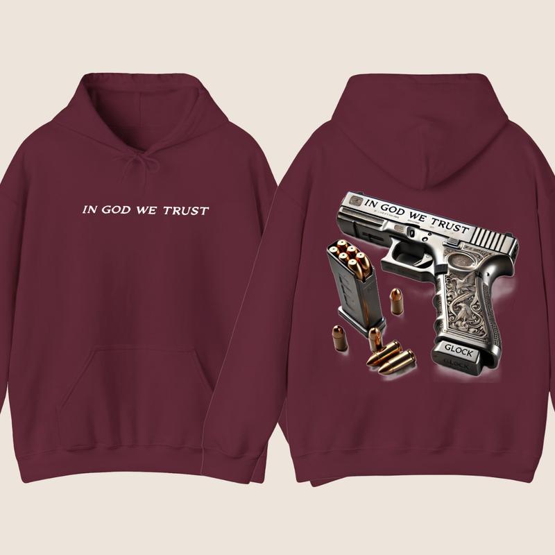 In God We Trust Hoodie And Crewneck Sweatshirt, Glock Hoodie, For Men For Women, Glock Shirt - Classic Fit - Menswear