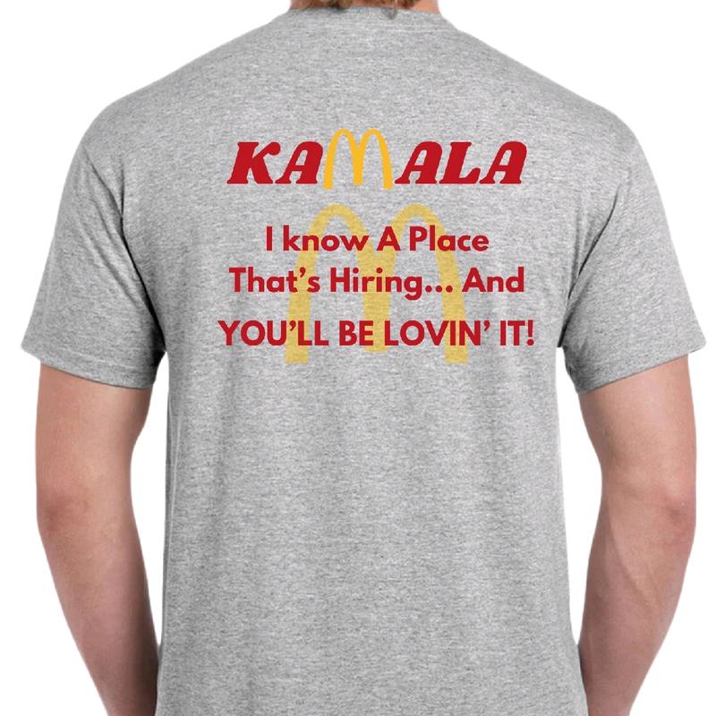 Kamala You'll be Lovin' it T-. Menswear, Crewneck Top Tshirt Cotton Casual t funny meme