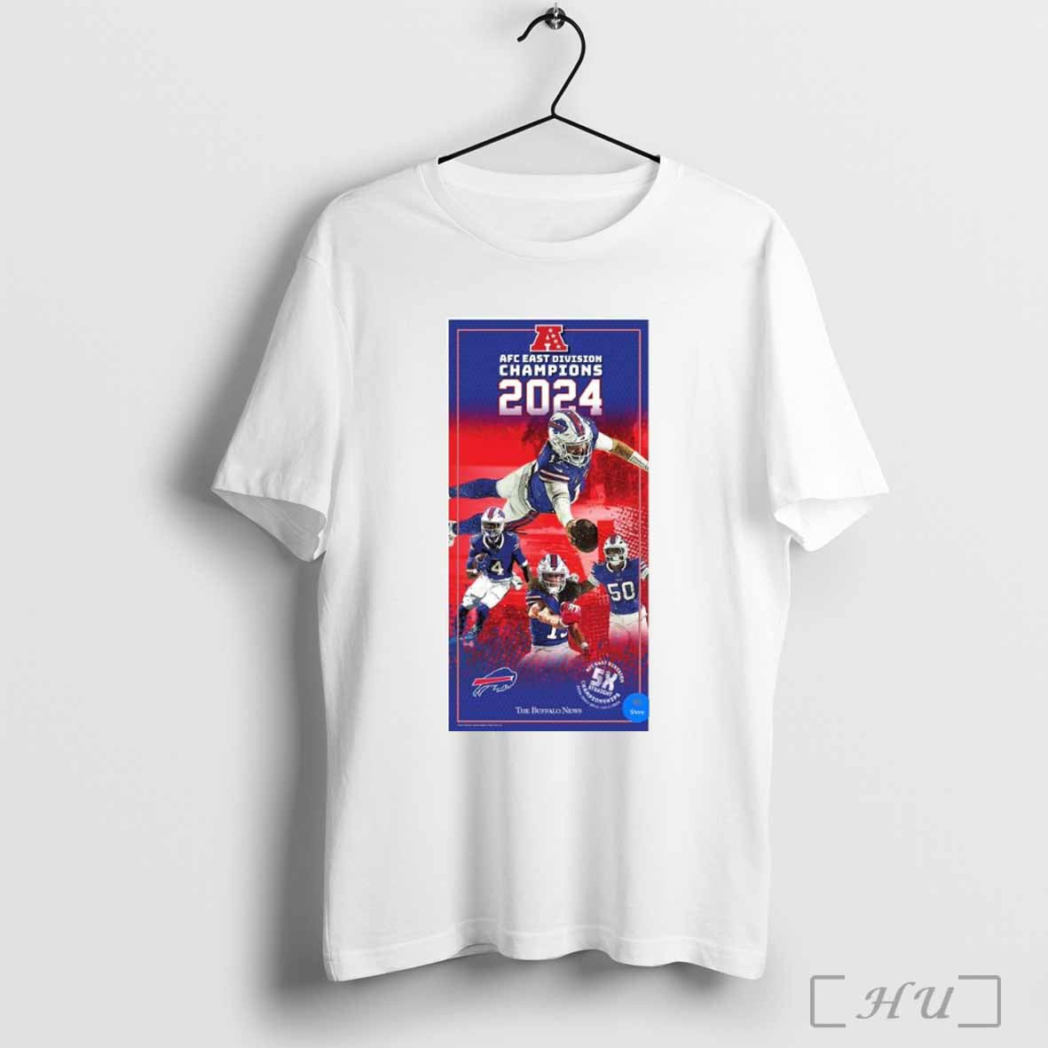 Poster Buffalo Bills AFC NFL Football 2024 East Division Champions 2024 The Buffalo News t-shirt