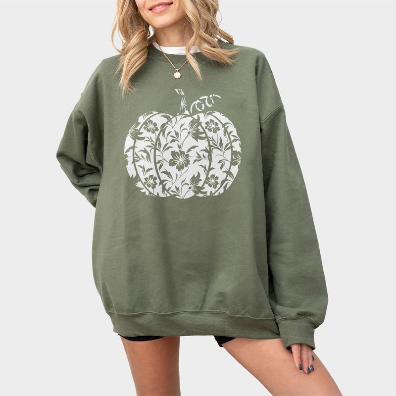 Floral Pumpkin Shirt, Halloween Shirt, Halloween Pumpkin Shirt, Fall Comfort Tee, Fall Shirt for Woman, Pumpkin Shirt, Autumn Shirt, Pumkin Floral Shi