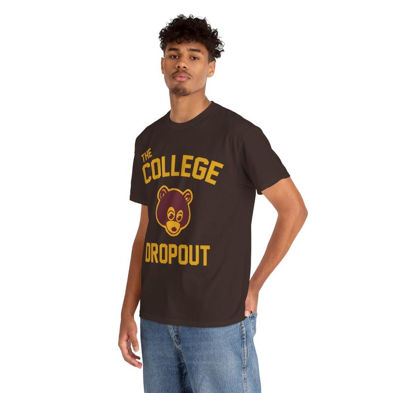 College Dropout Inspired Graphic Tee Menswear Retro Shirt T-Shirt Top Vintage Comfy Classic Cotton Casual Tshirt Streetwear