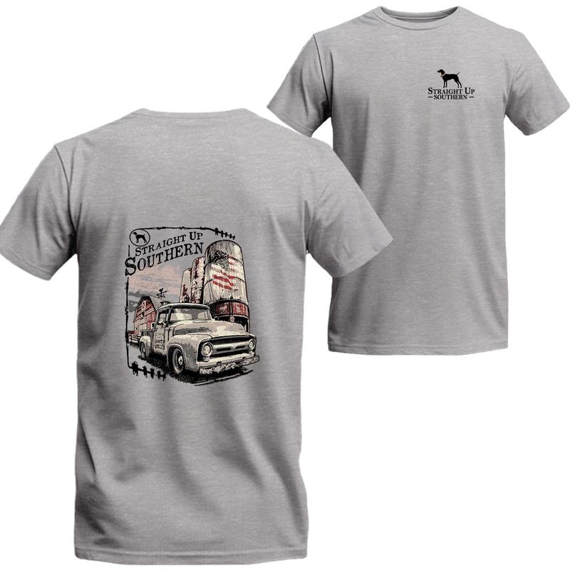 Mid Fifty - 50s Pickup Truck on the Farm T-shirt, Unisex T-shirt For Men, For Women, Best choice, Menswear Top, Beer Shirt Underwear Tshirt