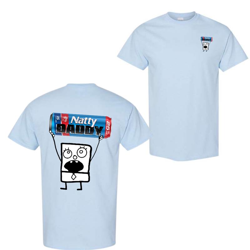 Doodlebob Natty Daddy 2 Sided T-Shirt, Funny Drinking T-Shirt, Summer T-Shirt, Unisex T-Shirt, For Men, For Women, Gift For All Menswear Top