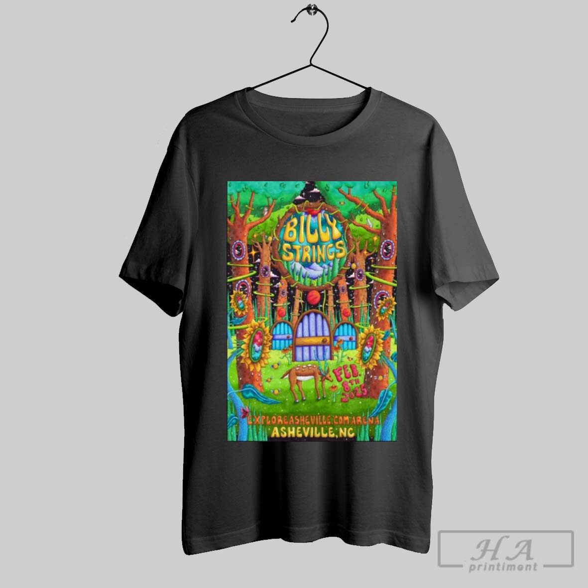 Poster Billy Strings Exploreasheville Com Arena Asheville Nc February 8 2025 T Shirt