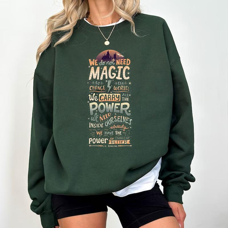 HP Magic Quotes Sweatshirt Hoodie Shirt Cotton Fit