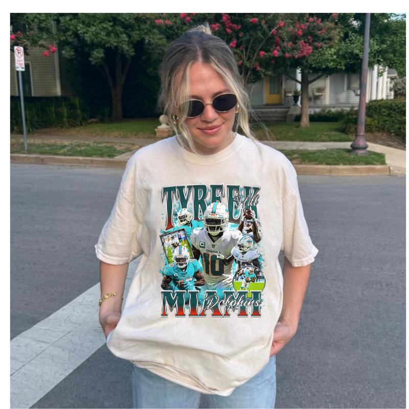 Tyreek Hill Miami Vintage Graphic T-Shirt Cotton Short-sleeve Retro Streetwear Tshirt Menswear Top Shortsleeve Underwear Human Baseball t shirt