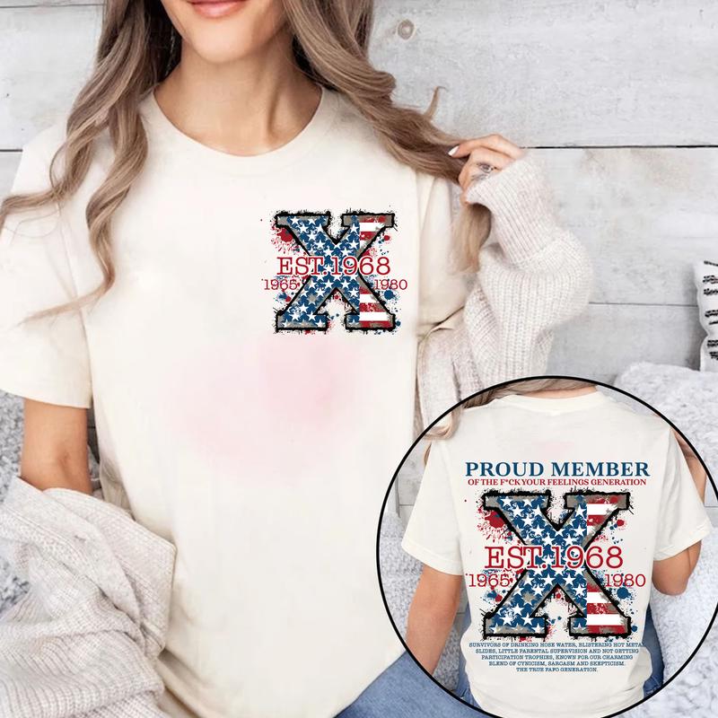 Custom Est.Year Proud Member Hose Water FAFO Gen X 2 Side T-shirt, FAFO Gen X Shirt, Proud Member Generation FAFO 1965-1980 Shirt