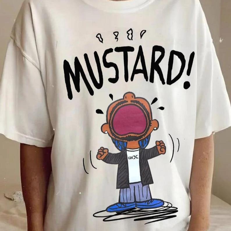 Ken_dr!ck L@m@r MUST@RD Meme T-Shirt, Unisex Tee Shirt for Fans, Funny Hip Hop Graphic Top, Music Lover Gift Tshirt