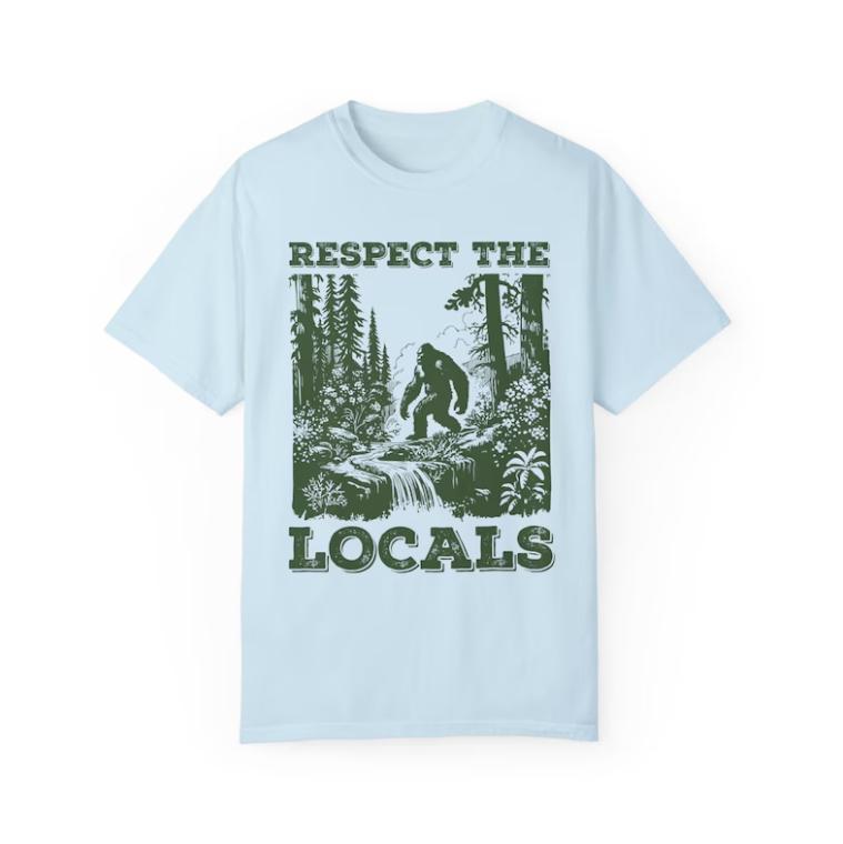 Respect The Locals T-Shirt, Retro 90s Yeti Tee, Unisex Funny Graphic Shirt, Gift for her