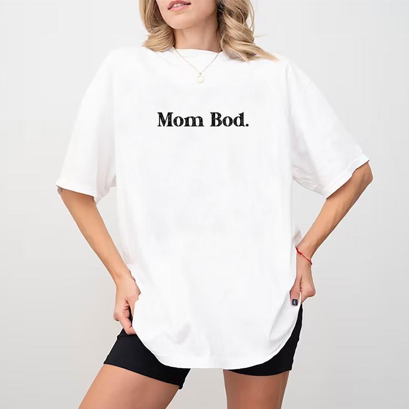 Mom Bod Vintage Tee, Funny Mom Vintage Graphic Tee Women, Mom Life Unhinged Shirts For Women, Motherhood Shirts For Mom, Women Outfit, Mother's Day Gi