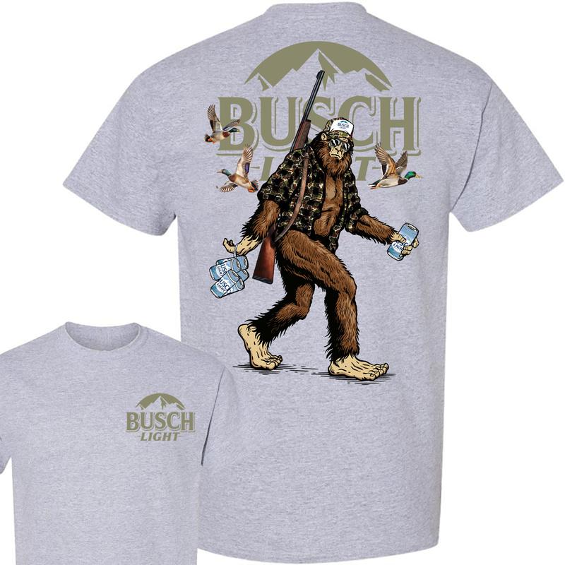 Big Foot Hunting Busch Light 2-sided Shirt, Hunting Shirt, Shirt Full Color Full Size for men and women