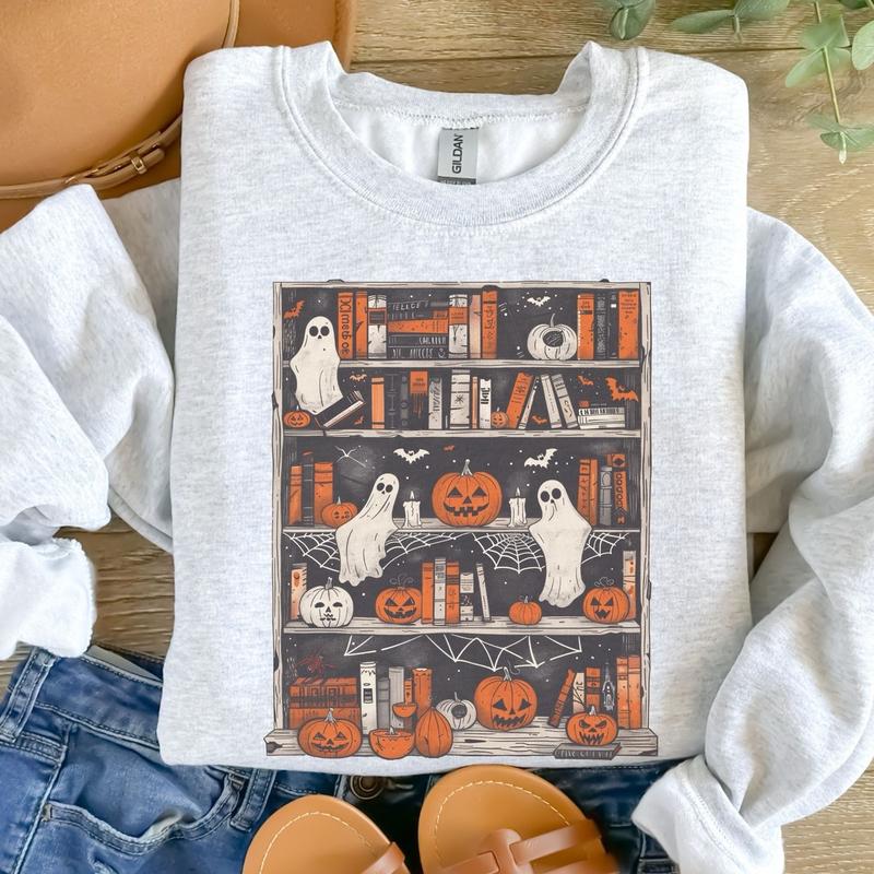 Ghost Bookcase Sweatshirt - Ash Grey