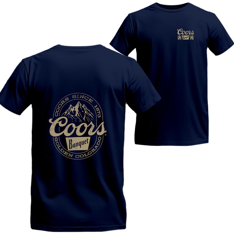 Coors Banquet Mountain Logo Front and Back Print T-shirt V2, Coors Short Sleeve Tee, Unisex Shirt, Menswear Top, beer shirt, drinking shirt