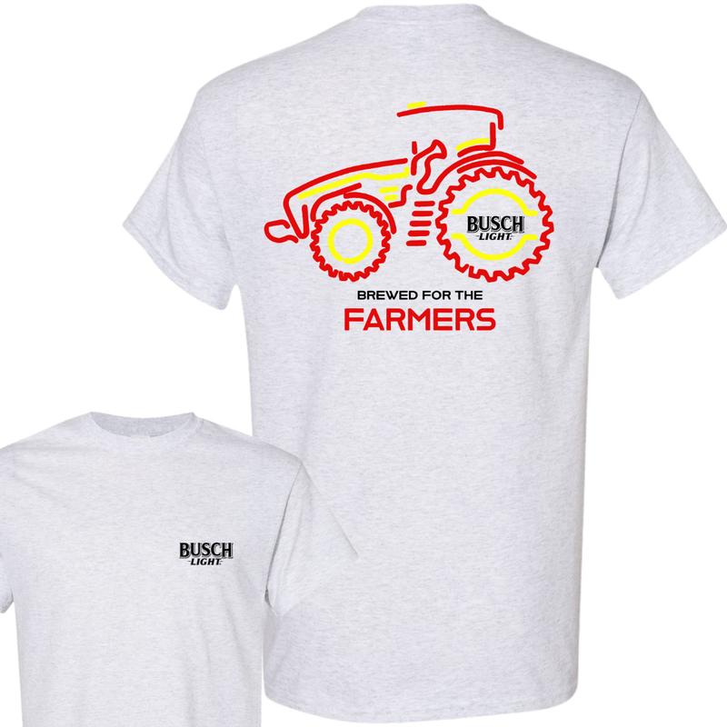Busch Light Farmers Red Tractor 2 Sided T-shirt, Busch Light T shirt Full Color For Men And Women