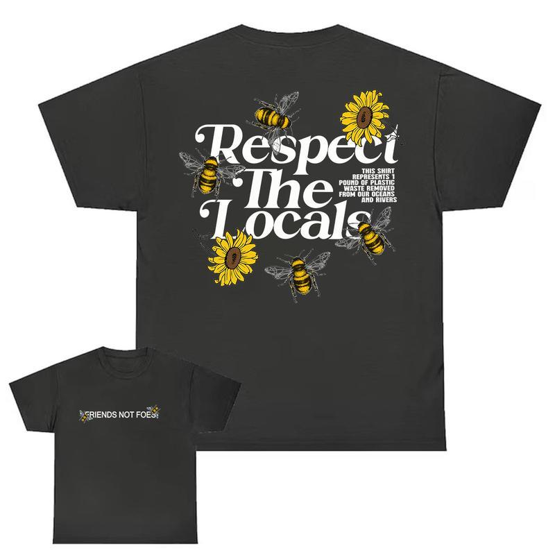 Respect Your Local Bees Graphic Shirt, Full Color, Unisex T-Shirt, For Men, For Women Classic Cotton