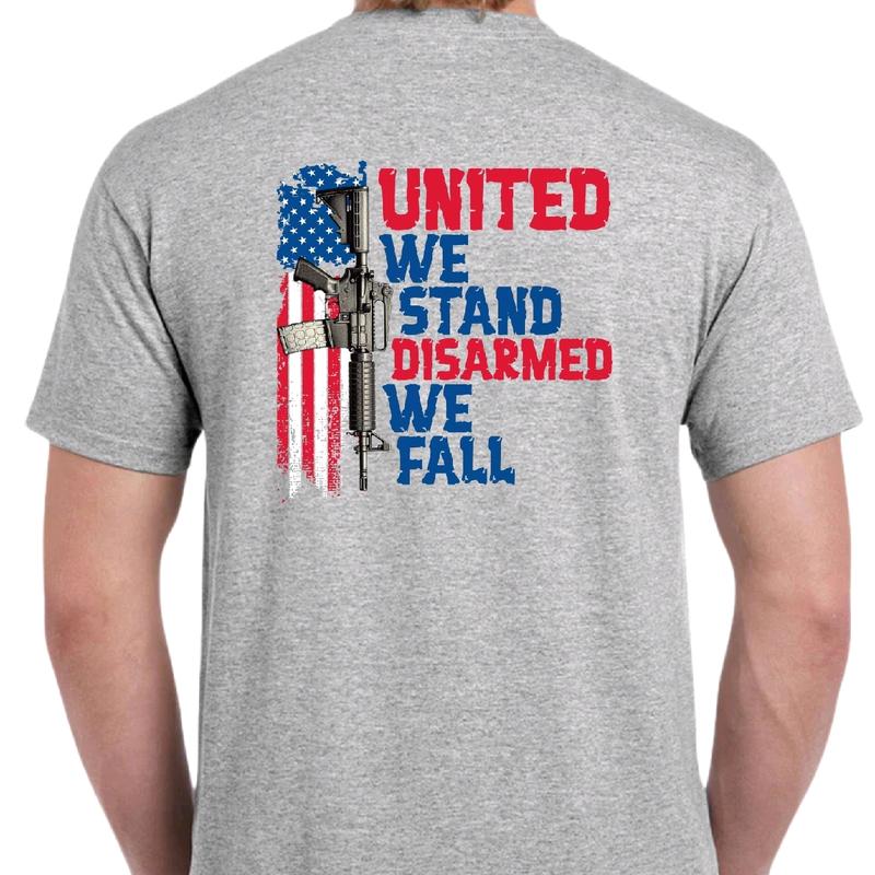 United We Stand. Disarmed We Fall Men's t-shirt Crewneck Cotton
