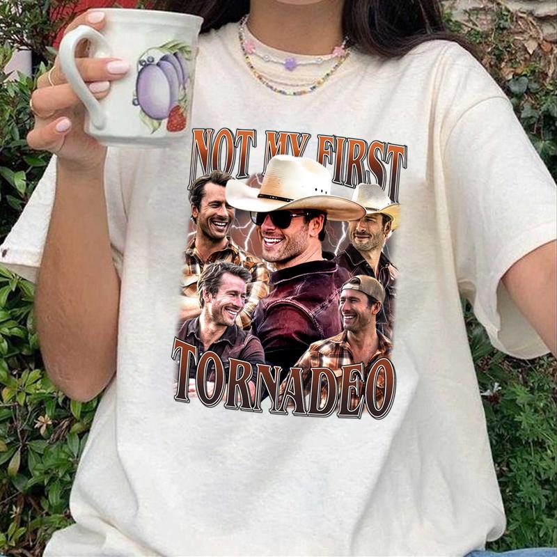 Not My First Tornadeo, Glen Powell Unisex Softstyle Vintage Shirt, Gift For Woman and Man Unisex T-Shirt