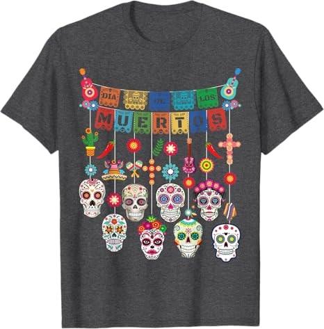 Dia De Los Muertos Funny Day of the dead Hanging skulls T-Shirt