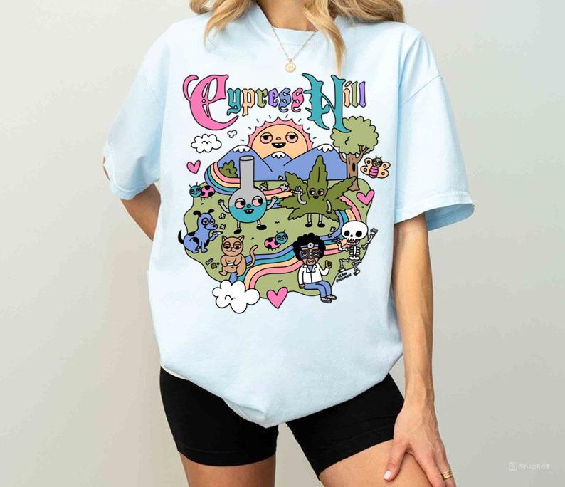 Cypress Hill - Happy Time T-Shirt Cute Rainbow Sunny T-Shirt Casual Cotton