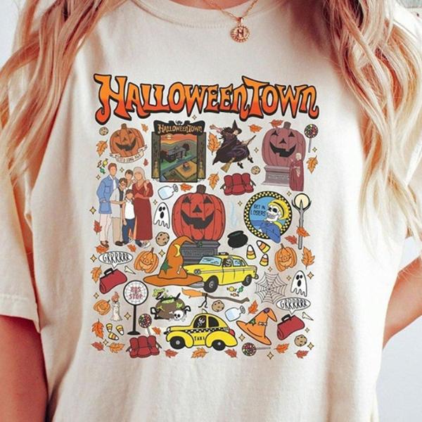 Retro Vintage Halloween Town Est 1998 T-shirt, Halloweentown Shirt Cotton Womenswear Tshirt Fit Top