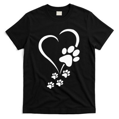 Dog Paw Heart Baby Dogs Dog Paws Hearts Dog Paw Print T-Shirt