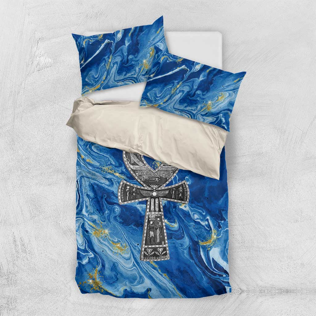 Ankh On Blue Bedding Set Pan African DT02