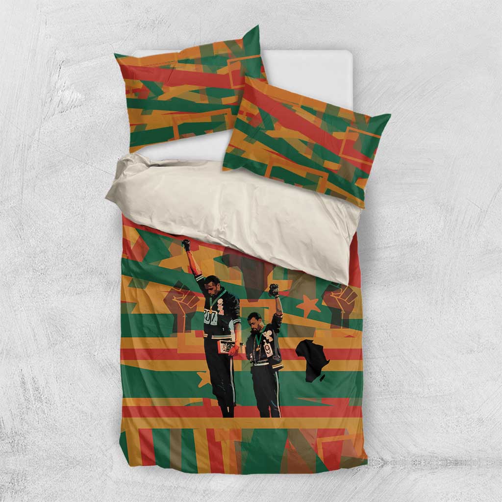 African American 1968 Bedding Set Black Power Fists of Freedom DT03